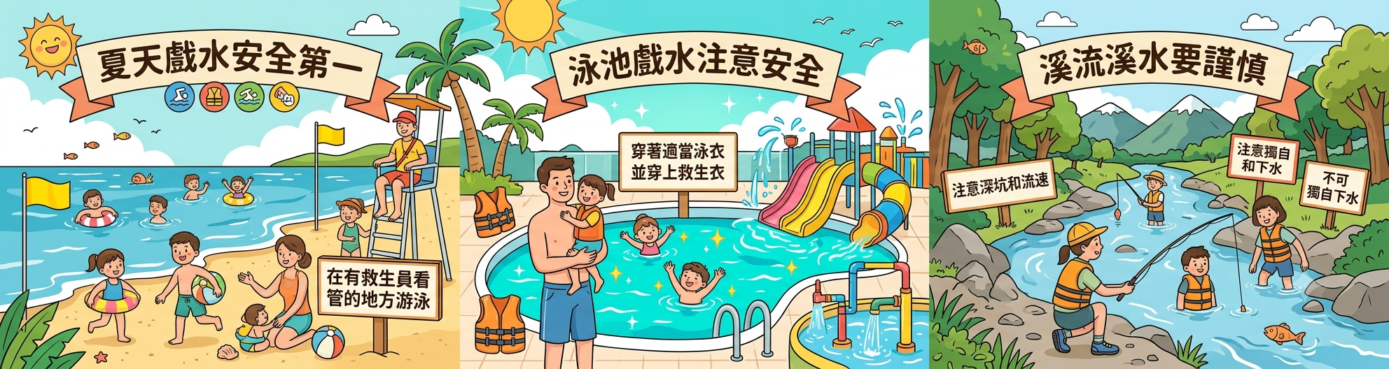 夏天玩水注意安全