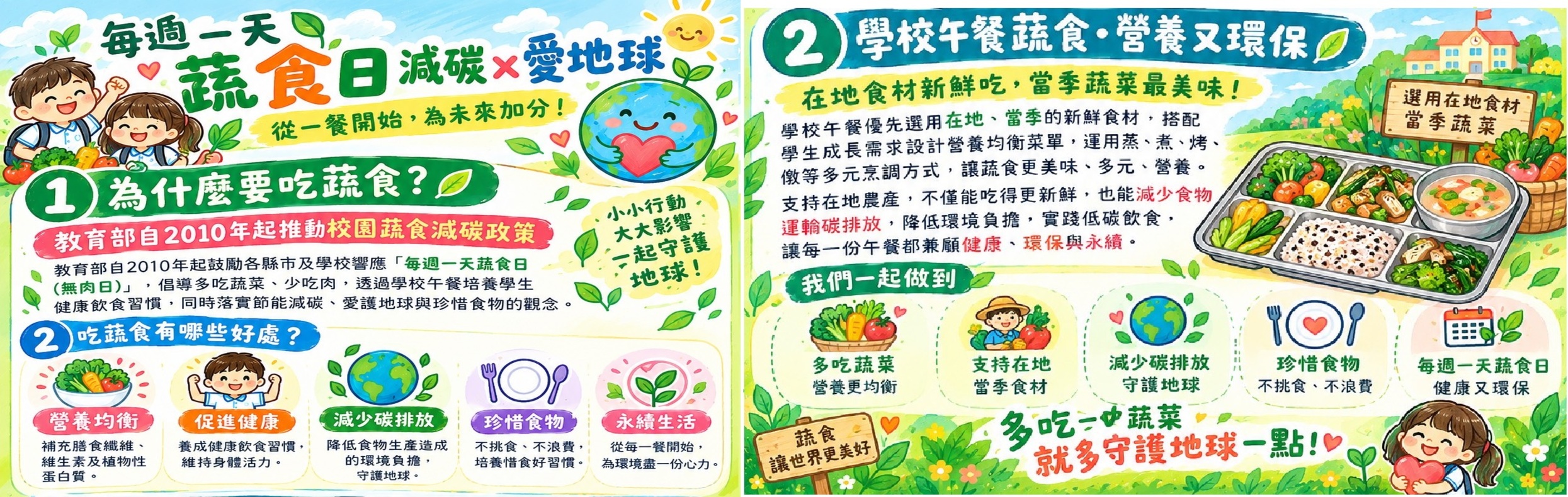 每週一天蔬食日 減碳愛地球